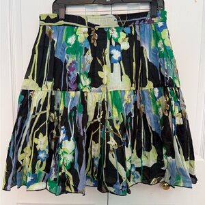 Old Navy Floral Mini Skirt - Black, Green, Blue
